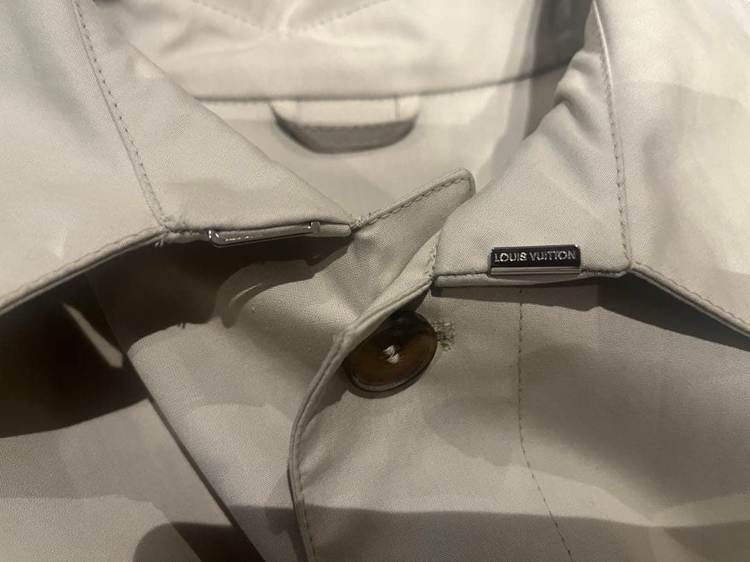 ルイヴィトンベージュ ステンカラーコート 裏地ダミエ柄 サイズ50