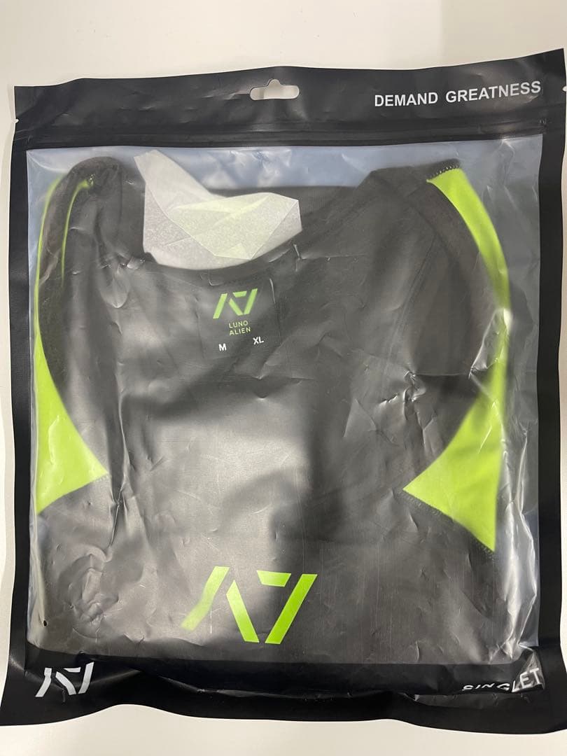 A7 シングレット ブラック/ライムグリーン メンズ XL