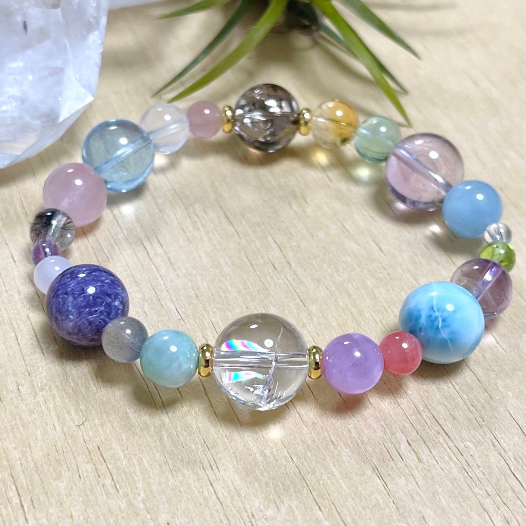 天然石（ラリマー、チャロアイト、ブルートパーズ、アイリスクォーツ等）ブレスレット