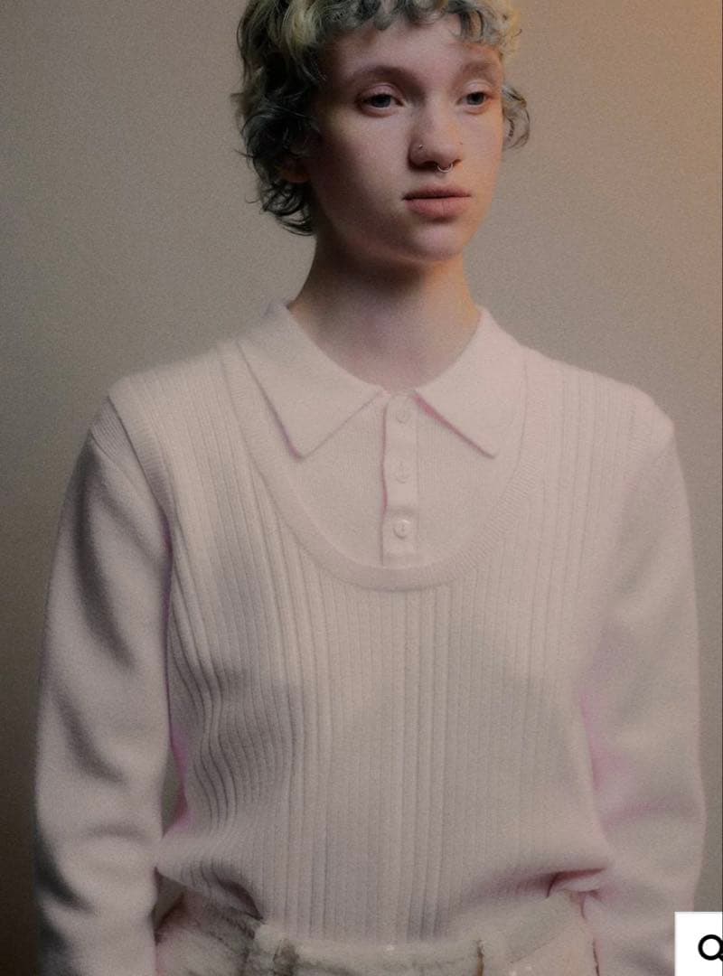 bibiy.ビビィJULIET LAYER KNIT 襟付きニット