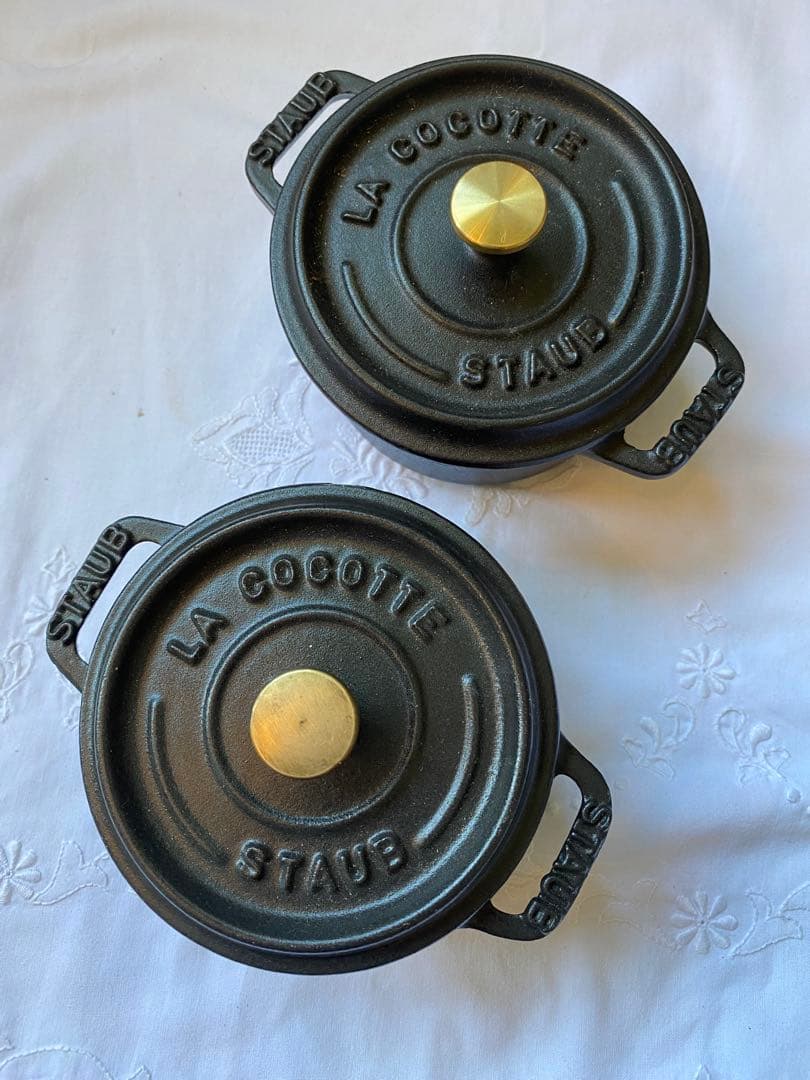 【未使用】ストウブ ピコ・ココット ラウンド 10cm 黒 2個セット