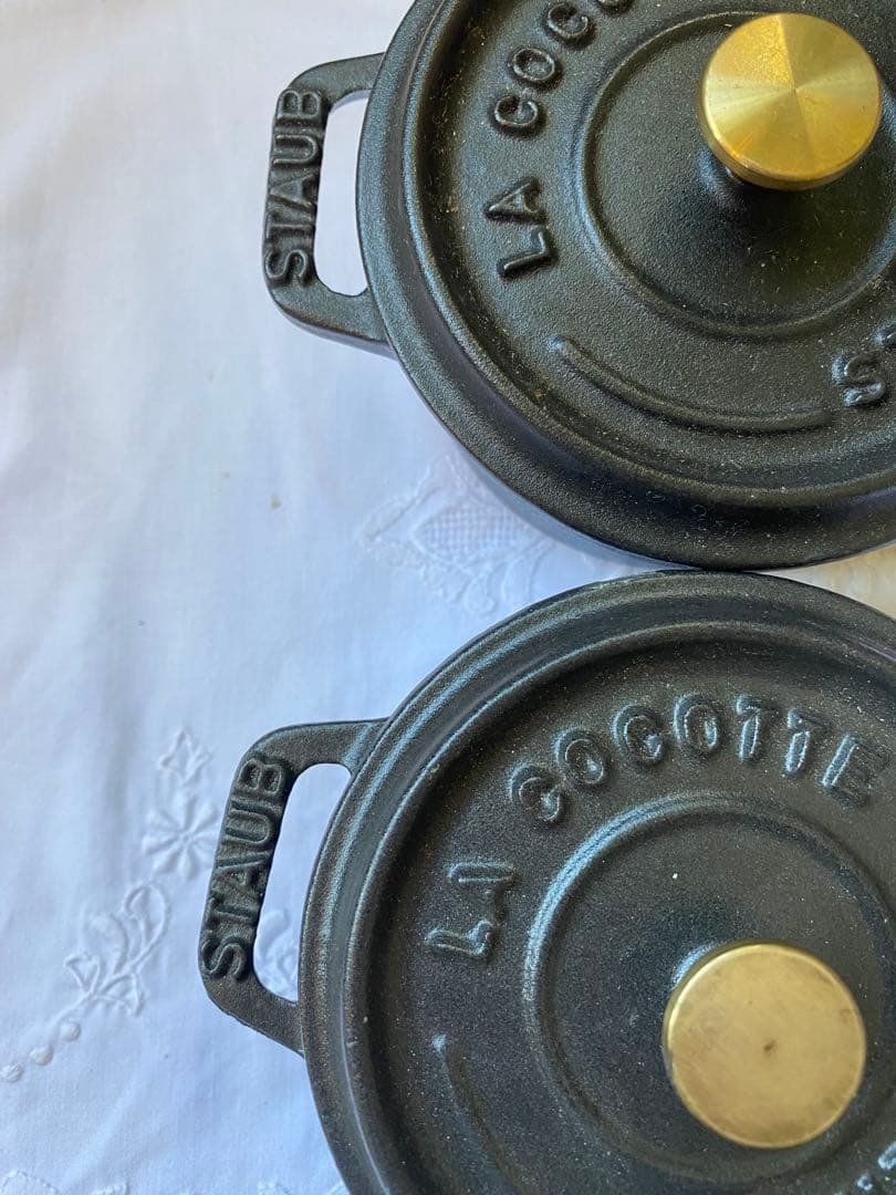 【未使用】ストウブ ピコ・ココット ラウンド 10cm 黒 2個セット