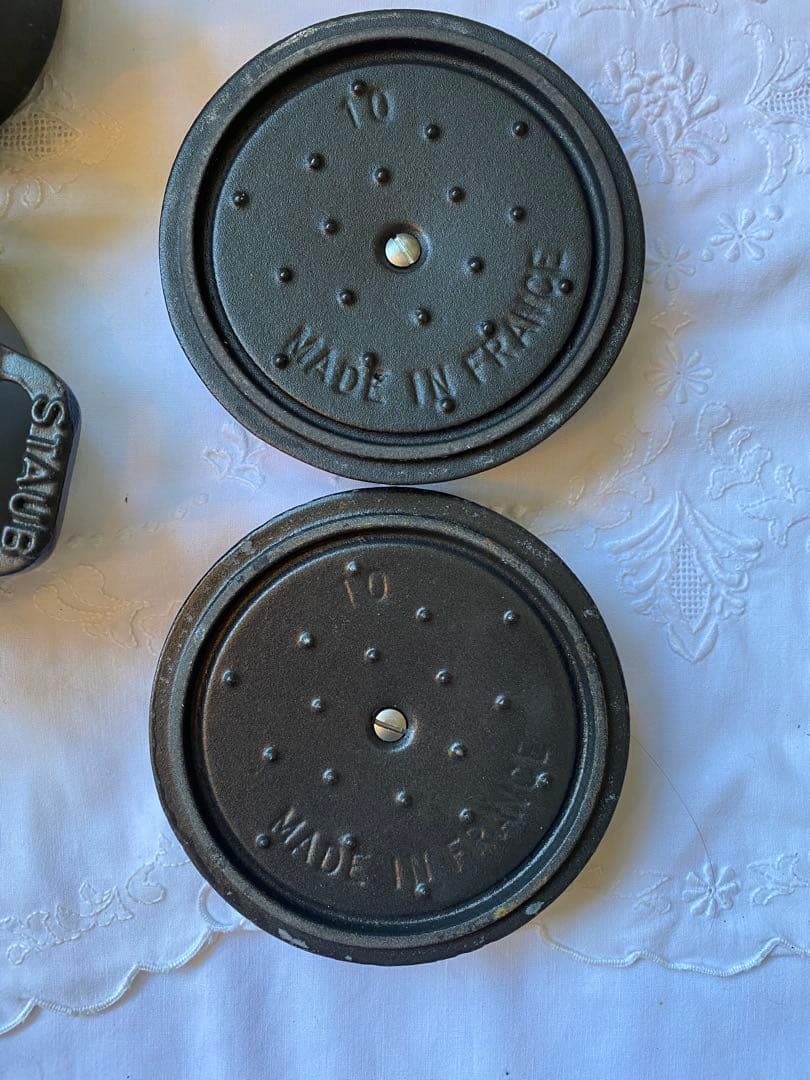 【未使用】ストウブ ピコ・ココット ラウンド 10cm 黒 2個セット