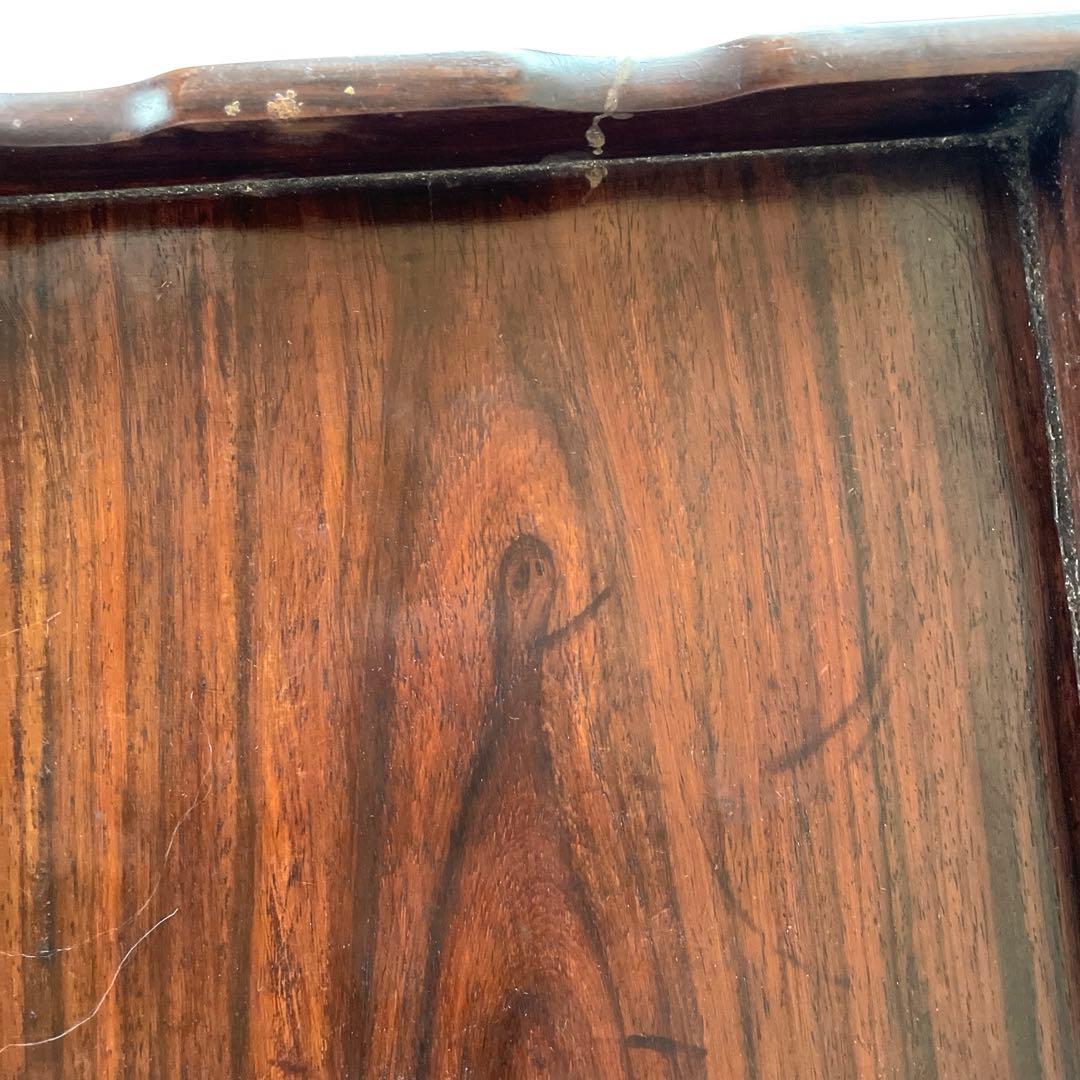 紫壇　お盆　アンティーク雑貨　トレー　年代物　昭和レトロ　飾り台　高級木材　匿名