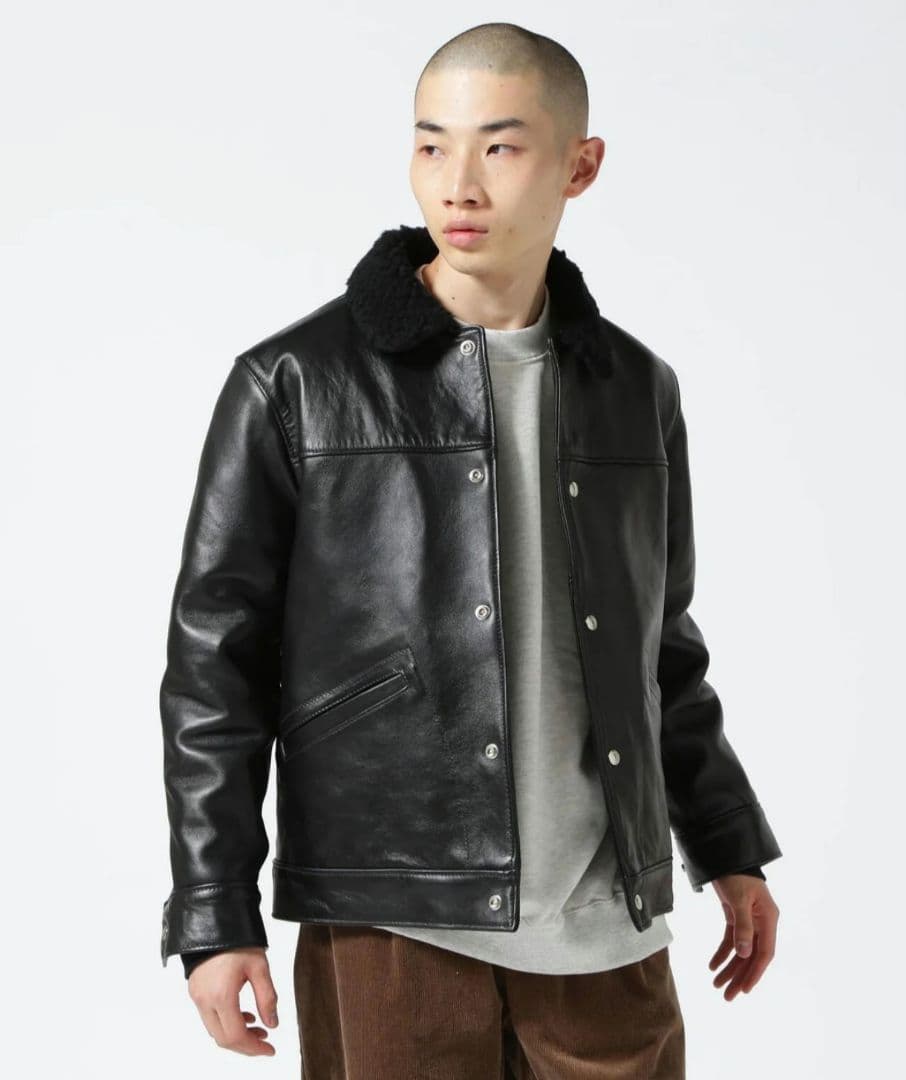 SCHOTT 219US ランチジャケット 38 レザー ボア付 美品