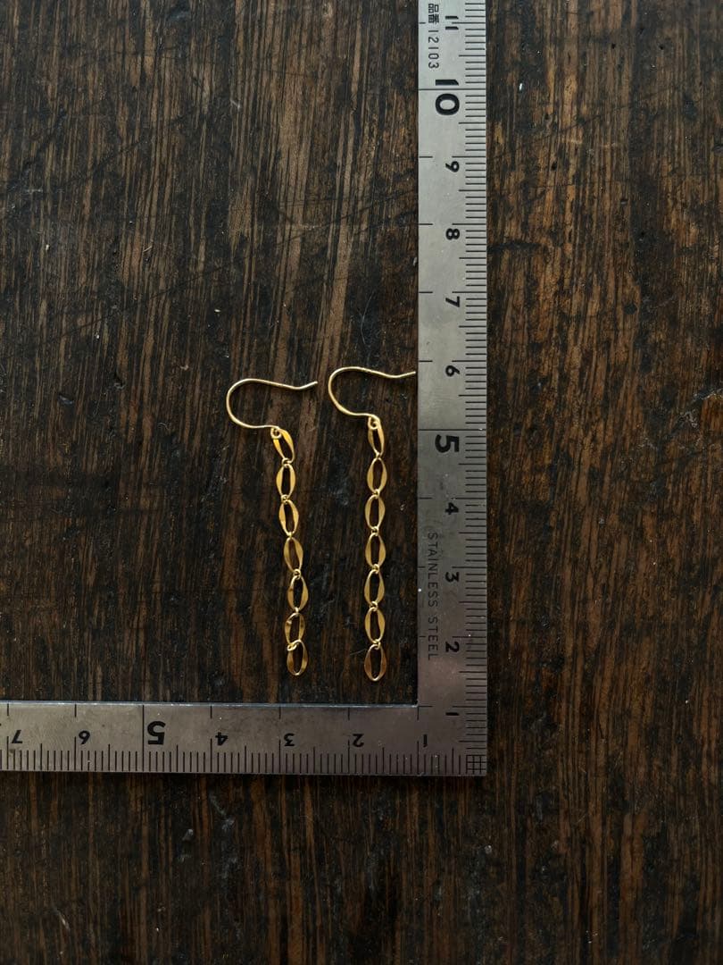 ピ*ス様 K24 純金　ダングルピアス 約5cm