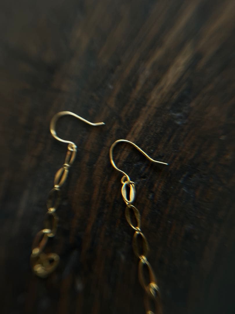 ピ*ス様 K24 純金　ダングルピアス 約5cm