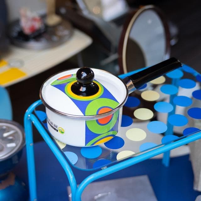 スペースエイジ ホーロー 片手鍋 マルビシ ヴィンテージ