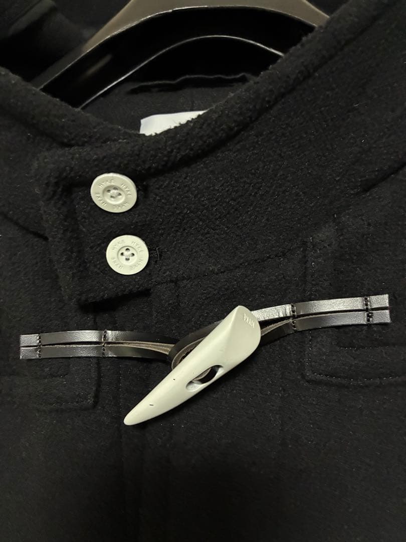 HYKE ダッフルコート黒　size2 白トグル