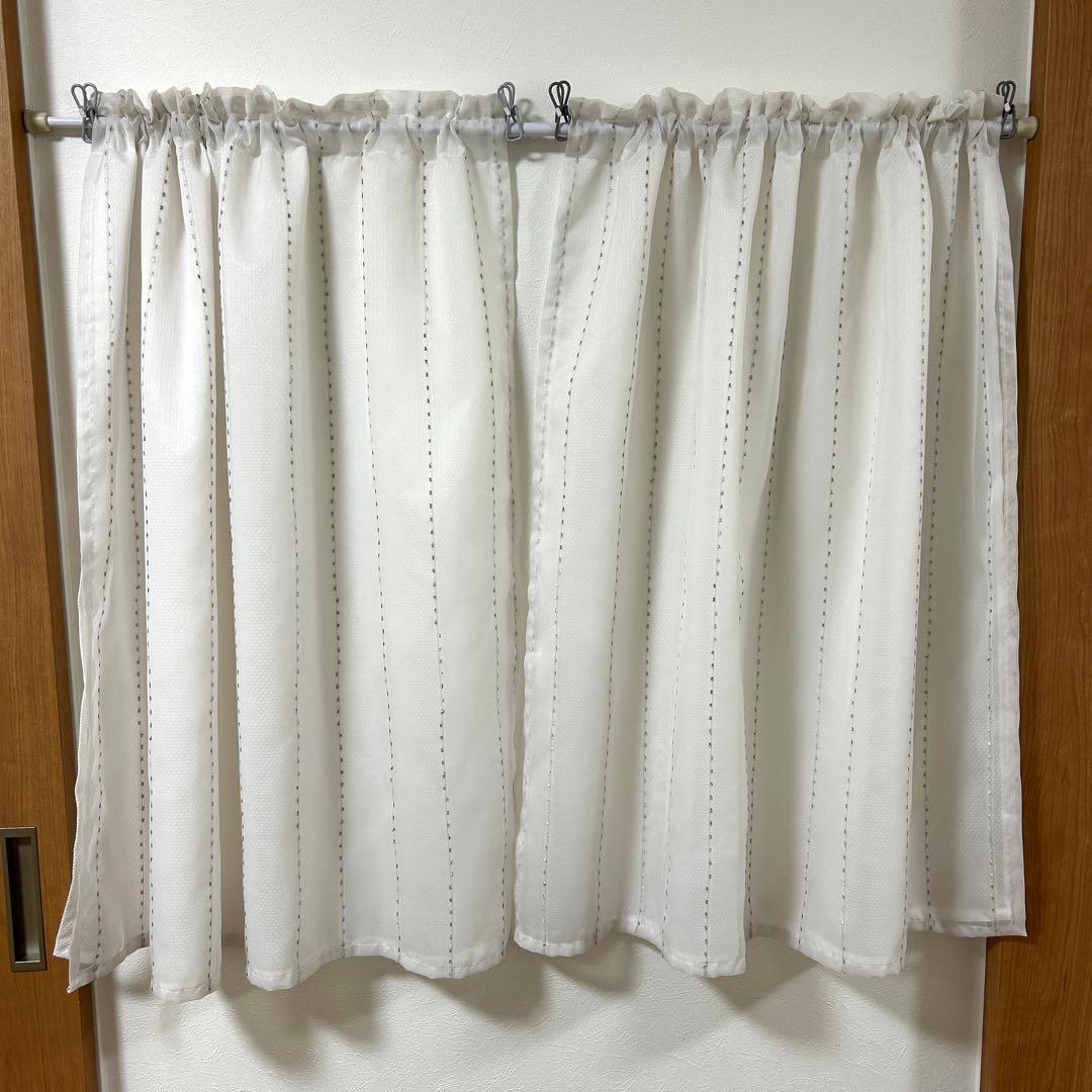 【かよじ②】二重レースカフェカーテン　4枚　オーダー品