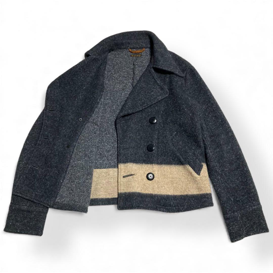 キャピタル★ KAPITALウールジャケット ショートピーコート バイカラー