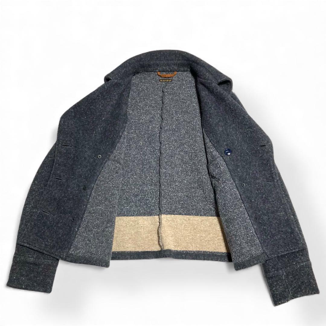 キャピタル★ KAPITALウールジャケット ショートピーコート バイカラー