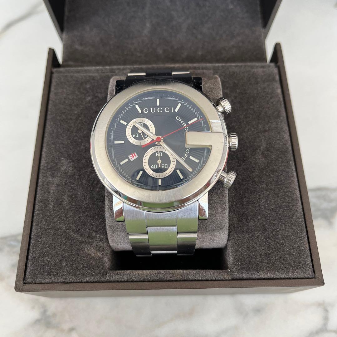 【希少】 GUCCI Gフェイス　クロノグラフ　文字盤黒