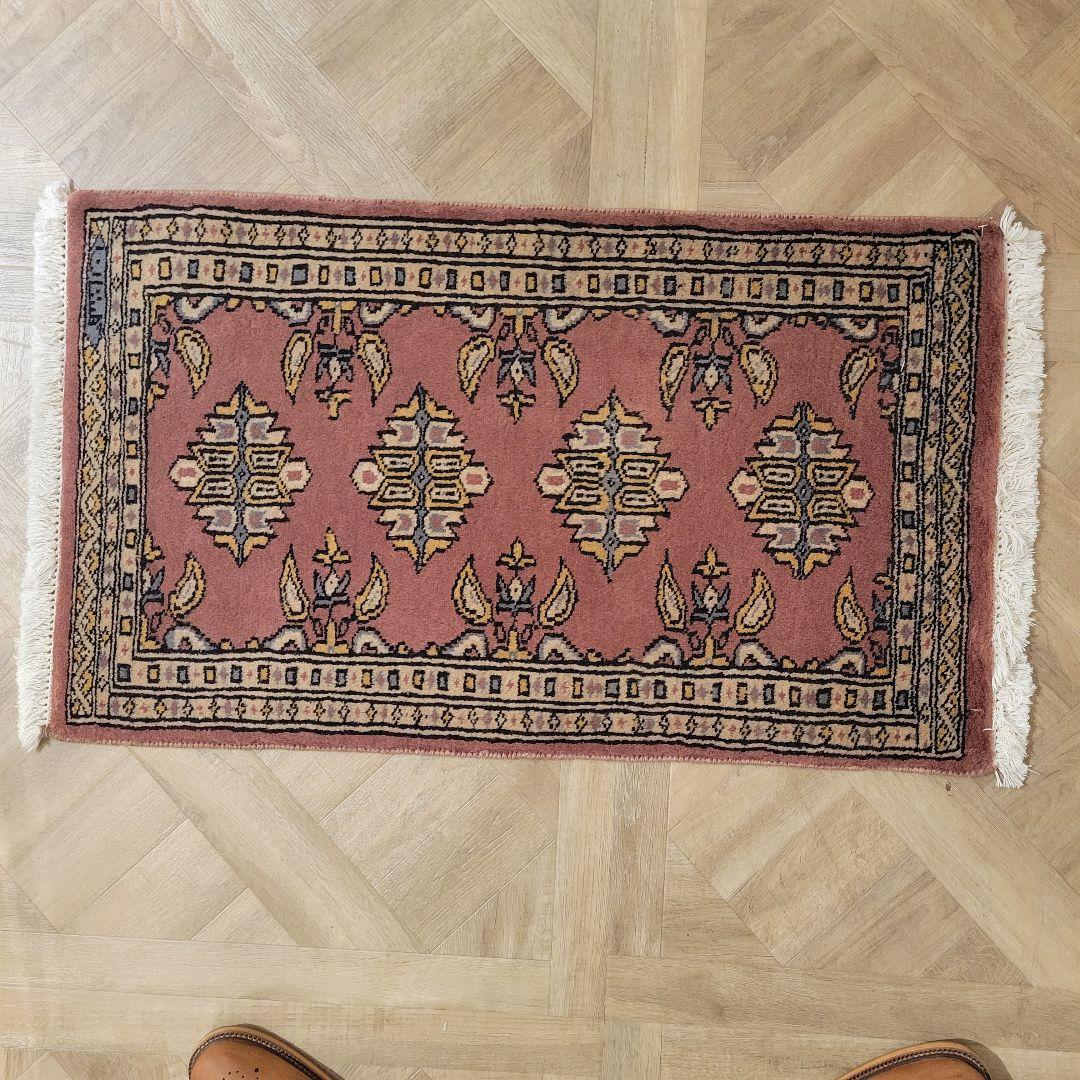 46x78cmパキスタン手織りマット(289)ギャッベ・ペルシャ・毛・じゅうたん