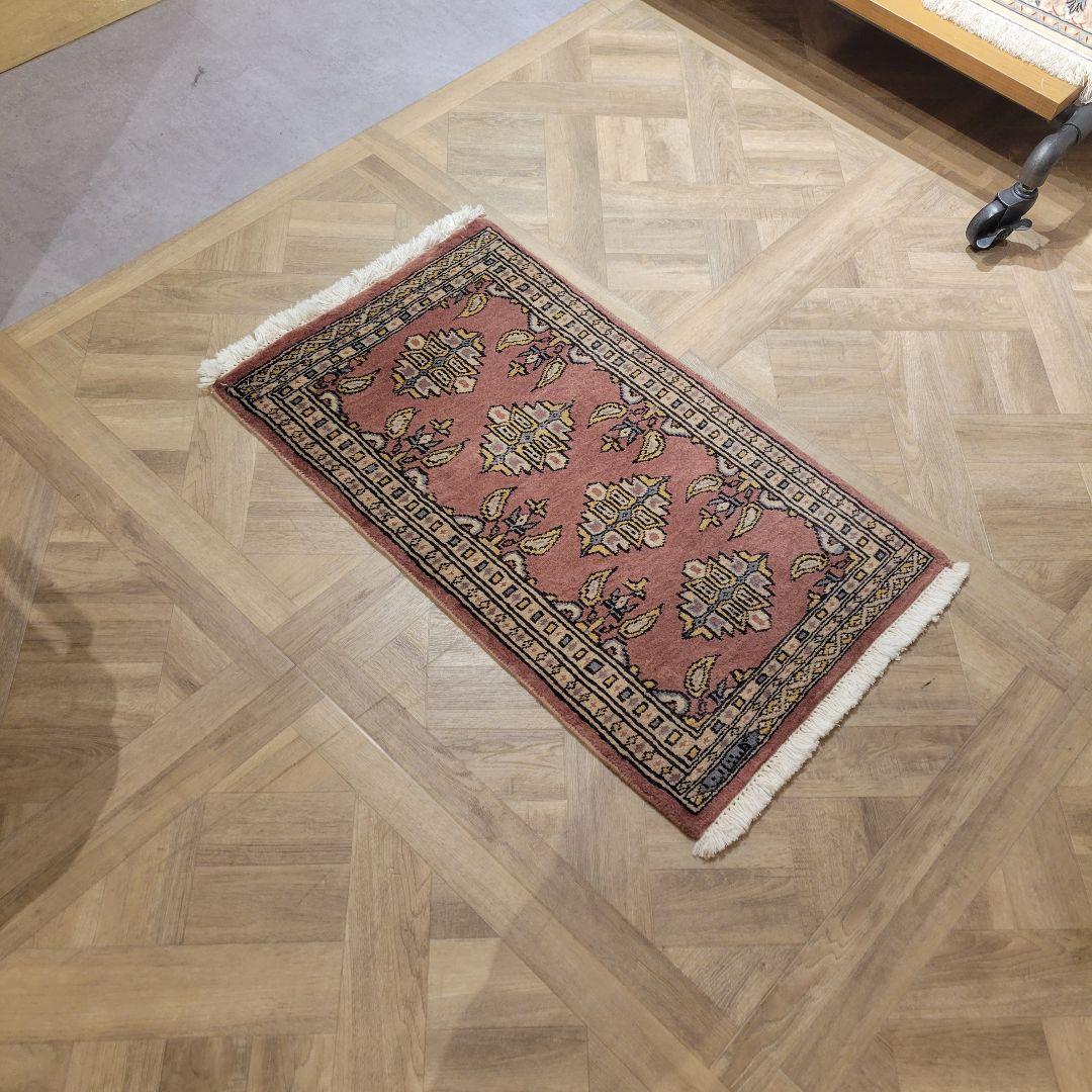 46x78cmパキスタン手織りマット(289)ギャッベ・ペルシャ・毛・じゅうたん