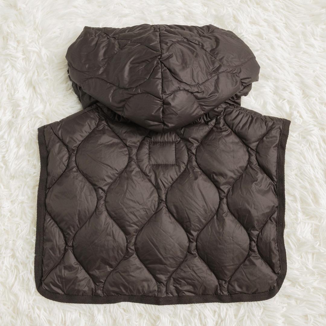 FRAMeWORK TAION 別注フードビブス付きブルゾン ブラウン ダウン