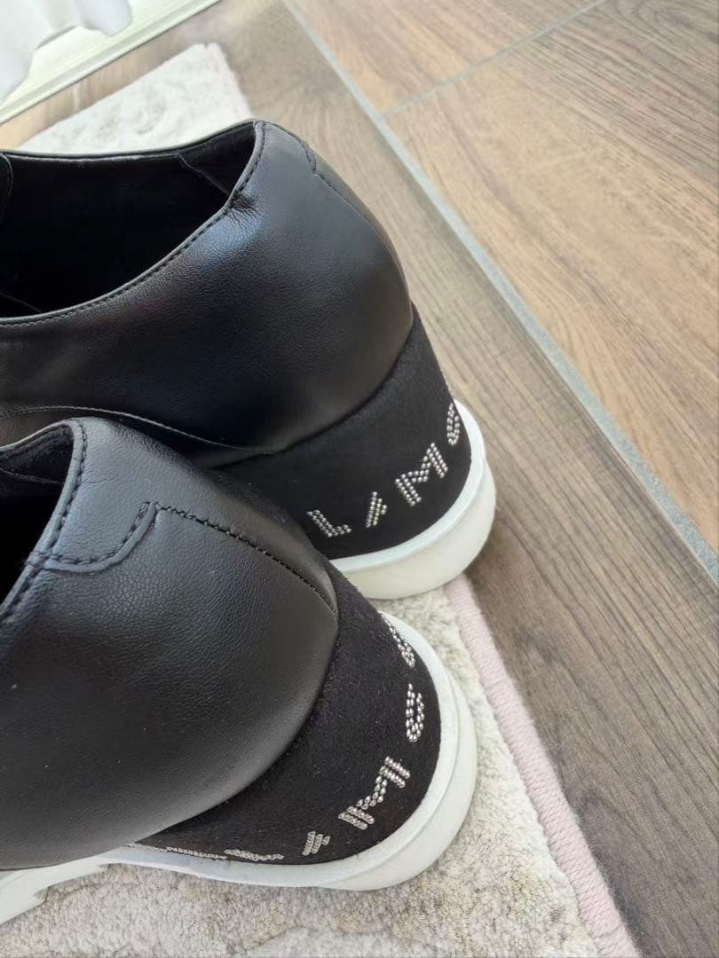 STELLA McCARTNEY ロゴ印字ありブラック厚底スニーカー　34