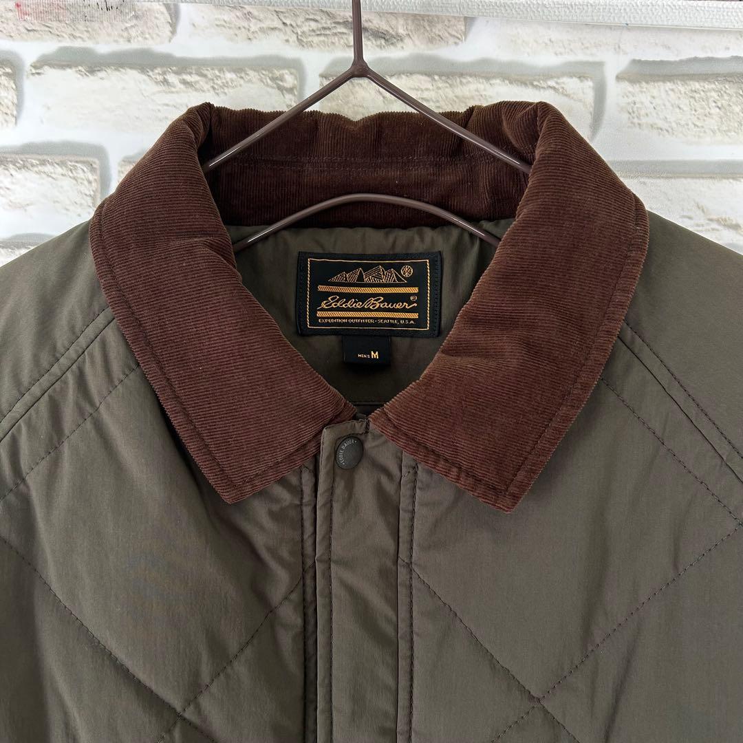 Eddie Bauer M キルティングジャケット　カーキ　美品　90s 黒タグ