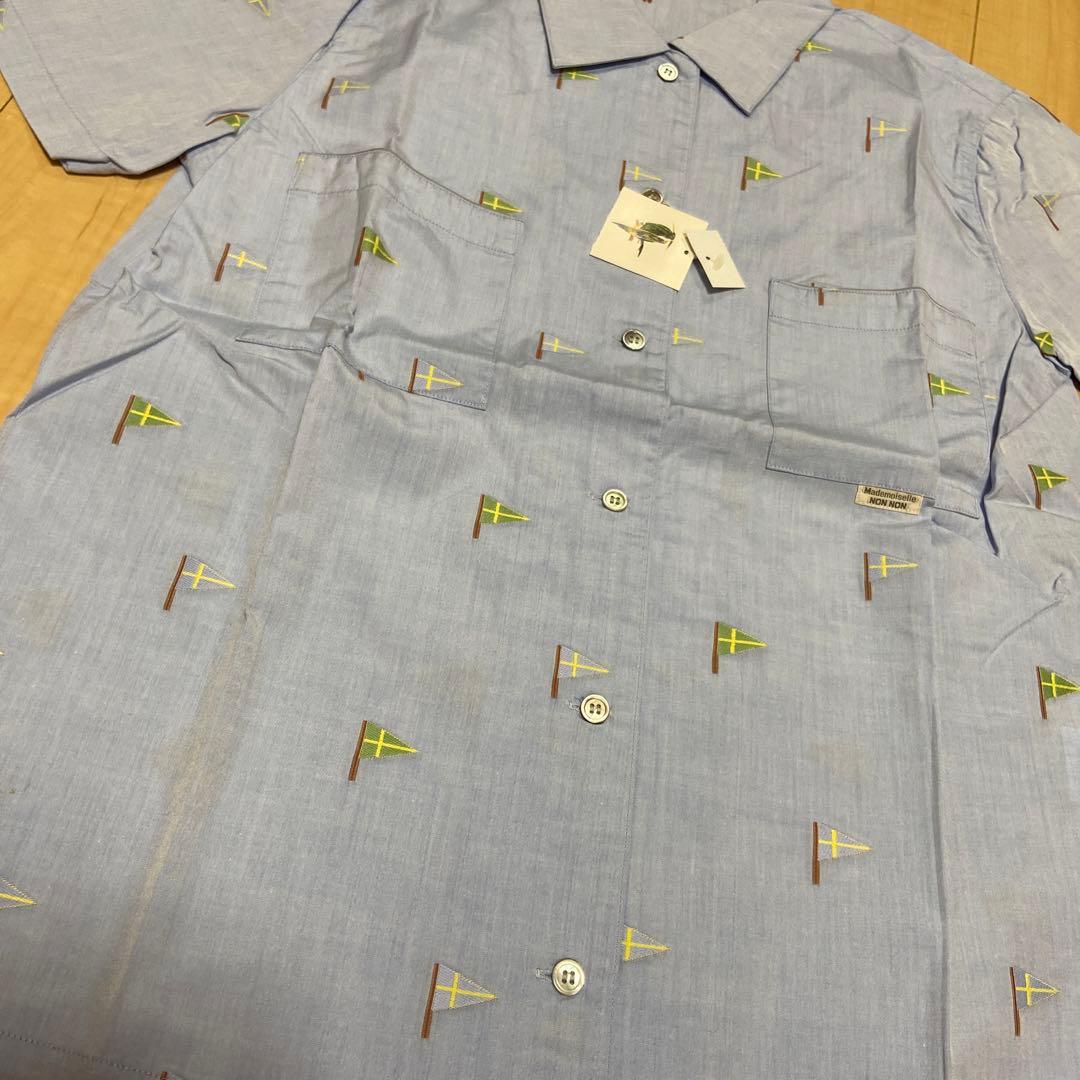 タグ付き新品　マドモアゼルノンノンパパス　シャツ　半袖　Ｌ　綿100%