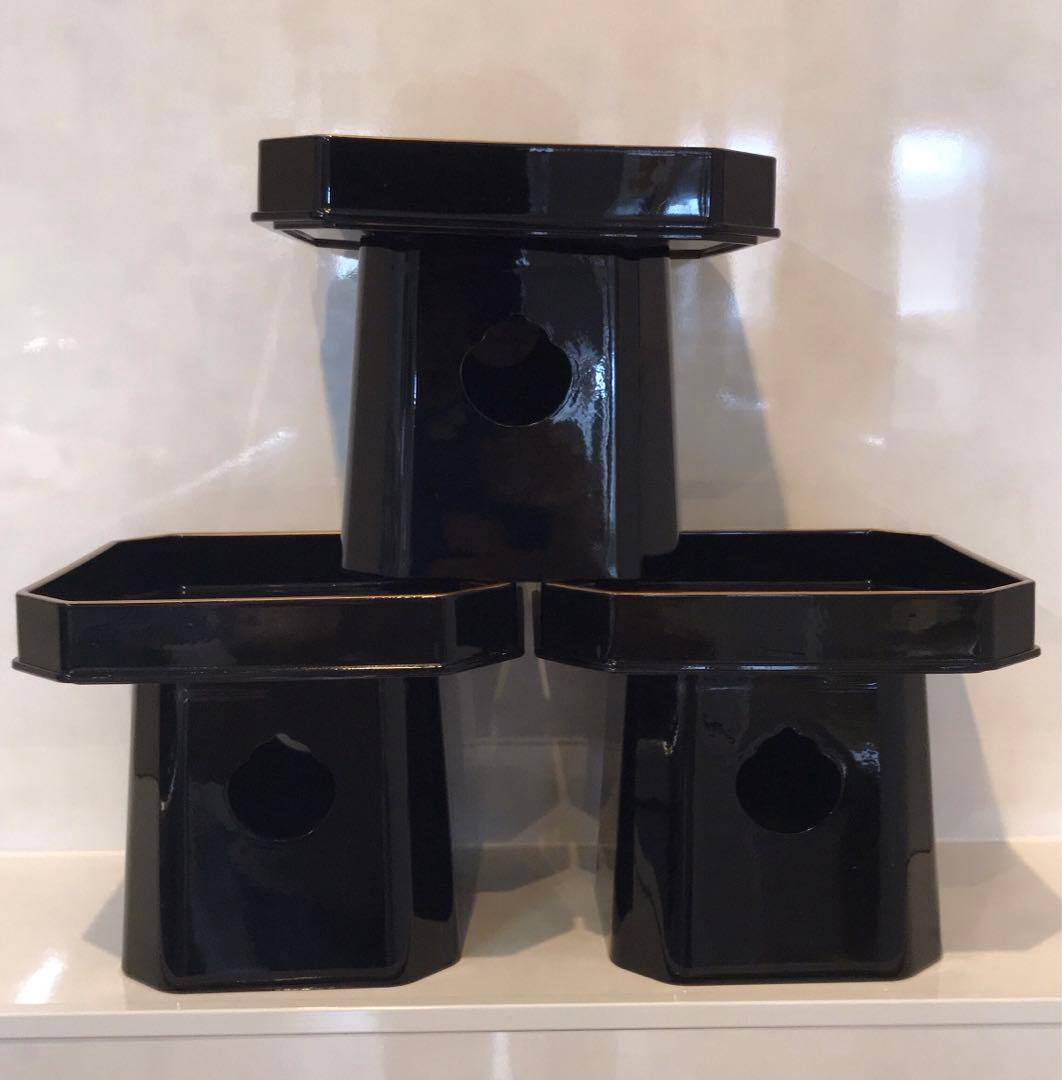 三宝 三方 供物台 丸盆付き　神台 仏具 神具