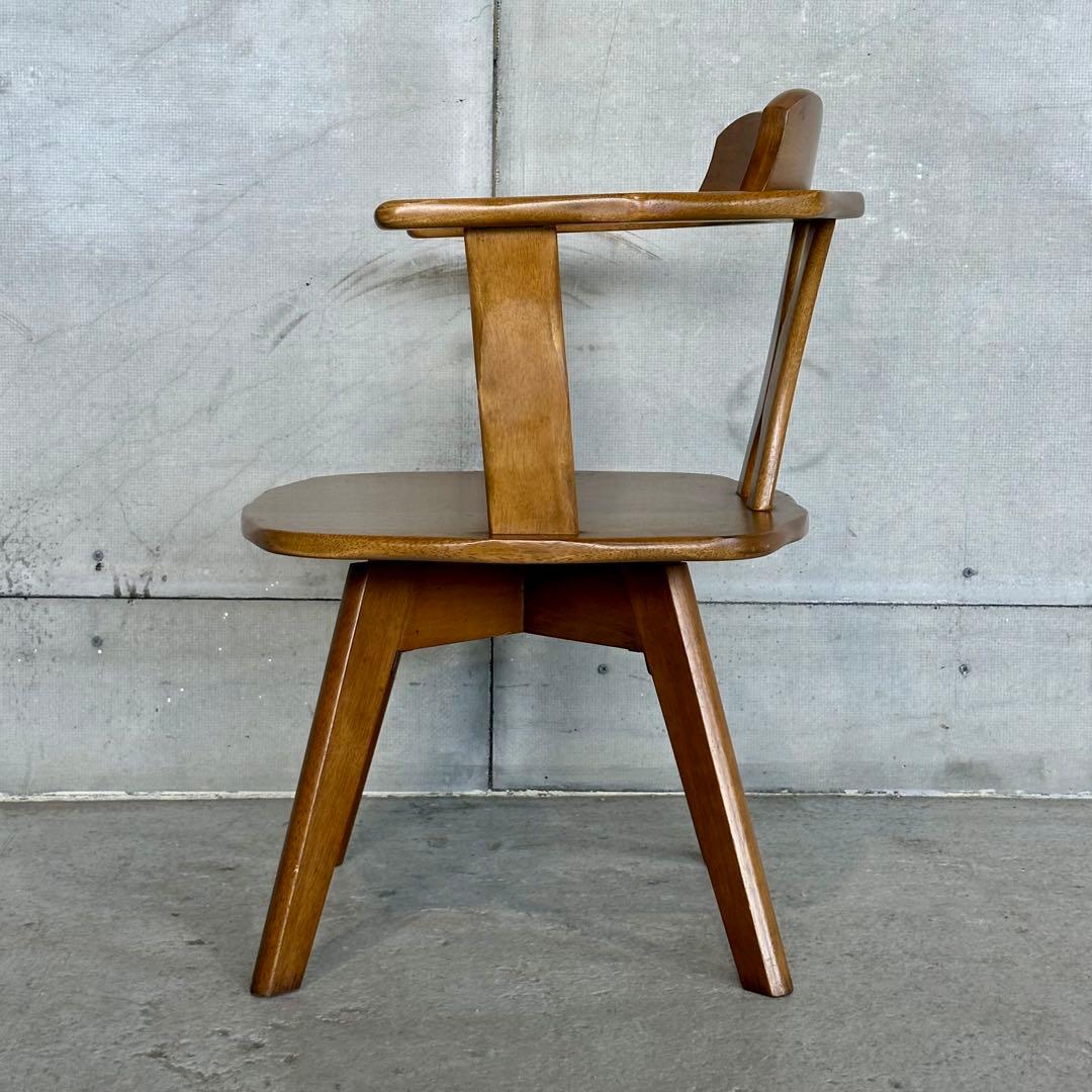 ✦マツダ家具✦ 木製 回転式ダイニングチェア 昭和レトロ 国産ヴィンテージ