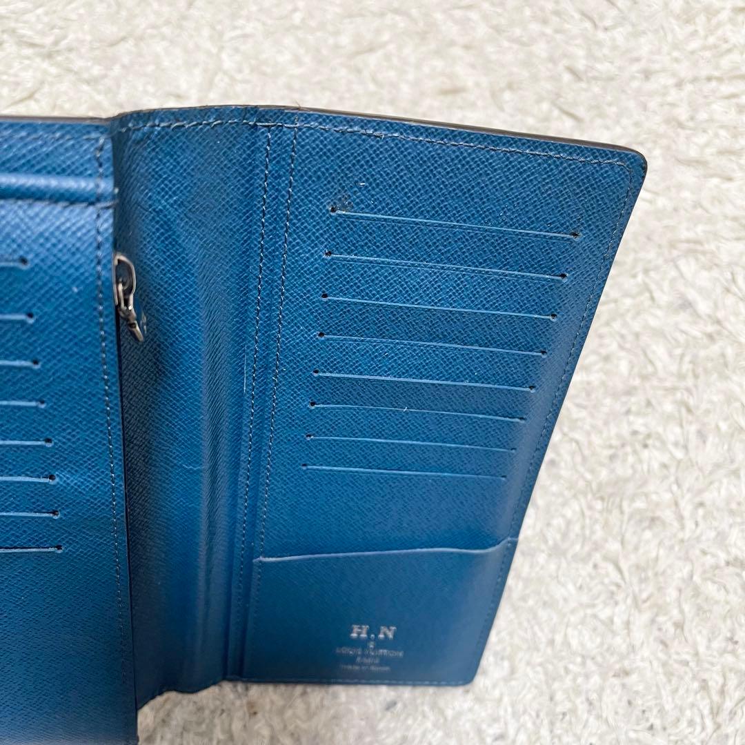 【箱付/良品】ルイヴィトン　長財布　ポルトフォイユ　ブラザ　エピ　レザー　濃青系