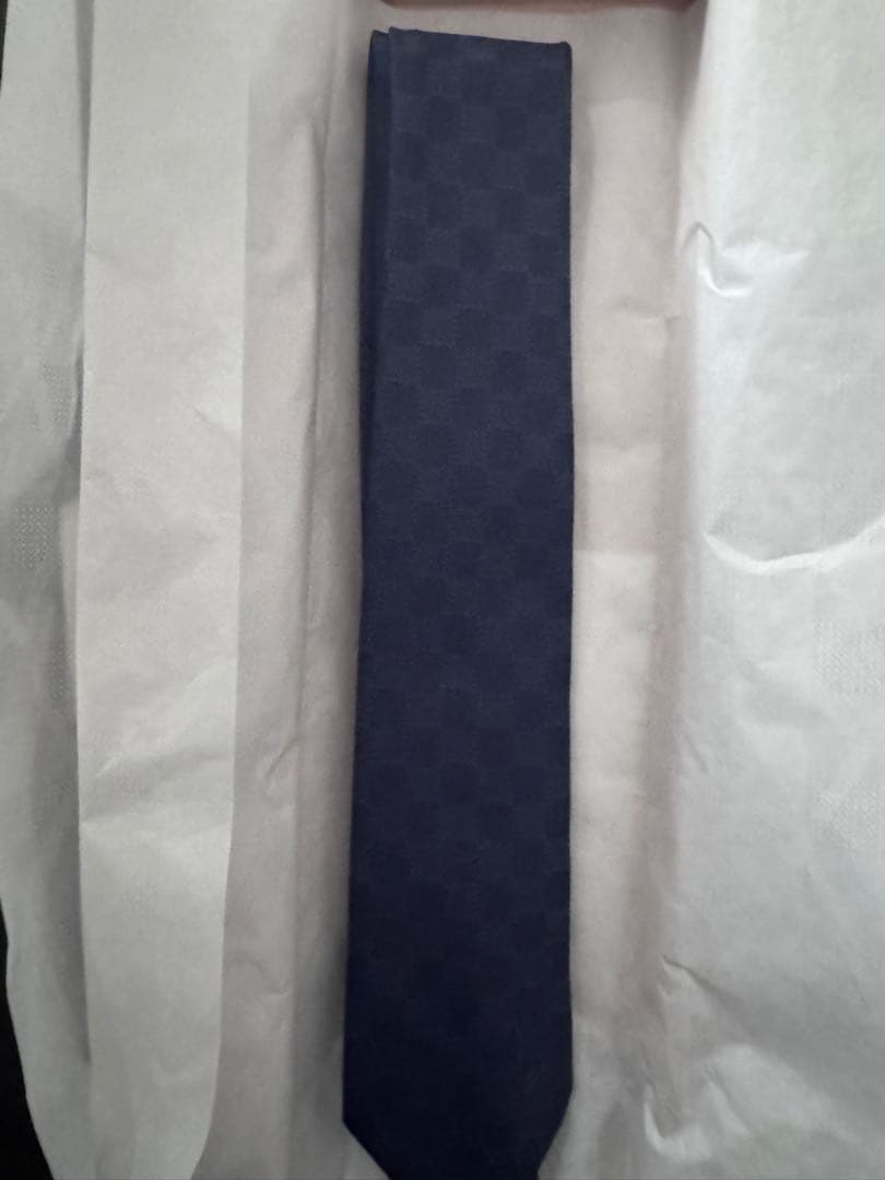 Louis Vuitton ネイビー チェック柄 ネクタイ美品