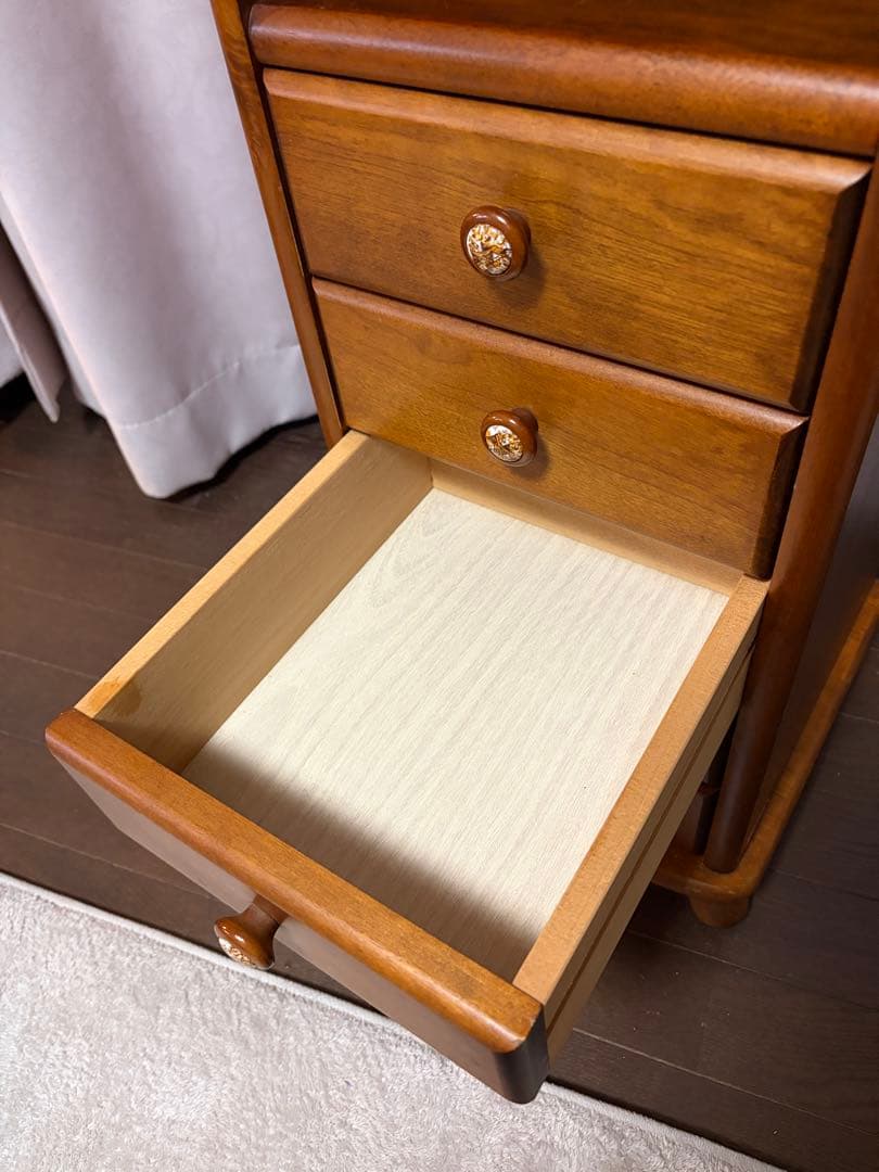 曙工芸製作所 電話台 5段チェスト 昭和レトロ アンティーク調