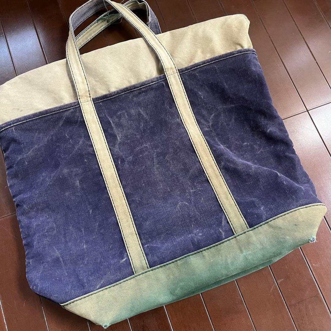 80s 90s USA製 ランズエンド デラックストート ビーントート フェード