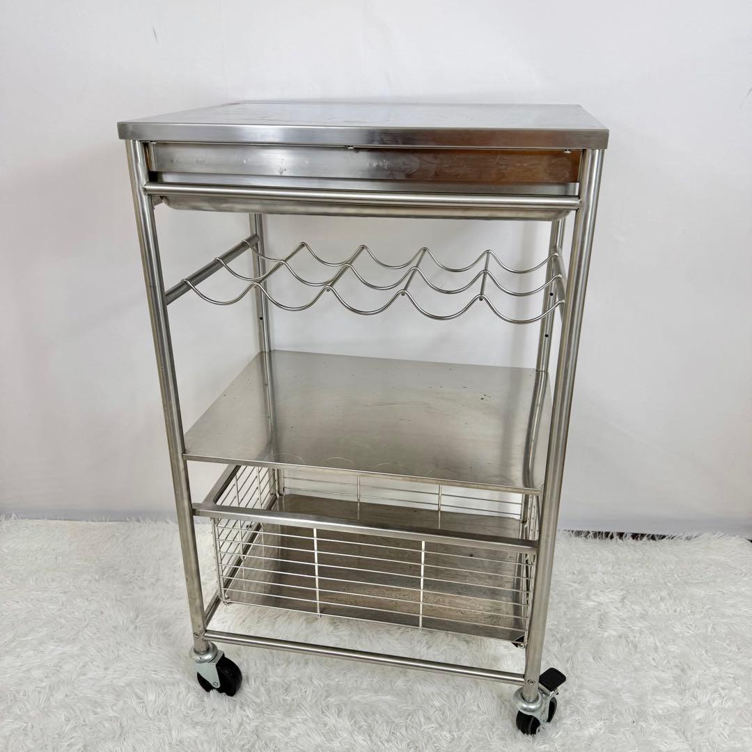 【廃盤・希少】IKEA グルンドタール ステンレス キッチンワゴン 81-13