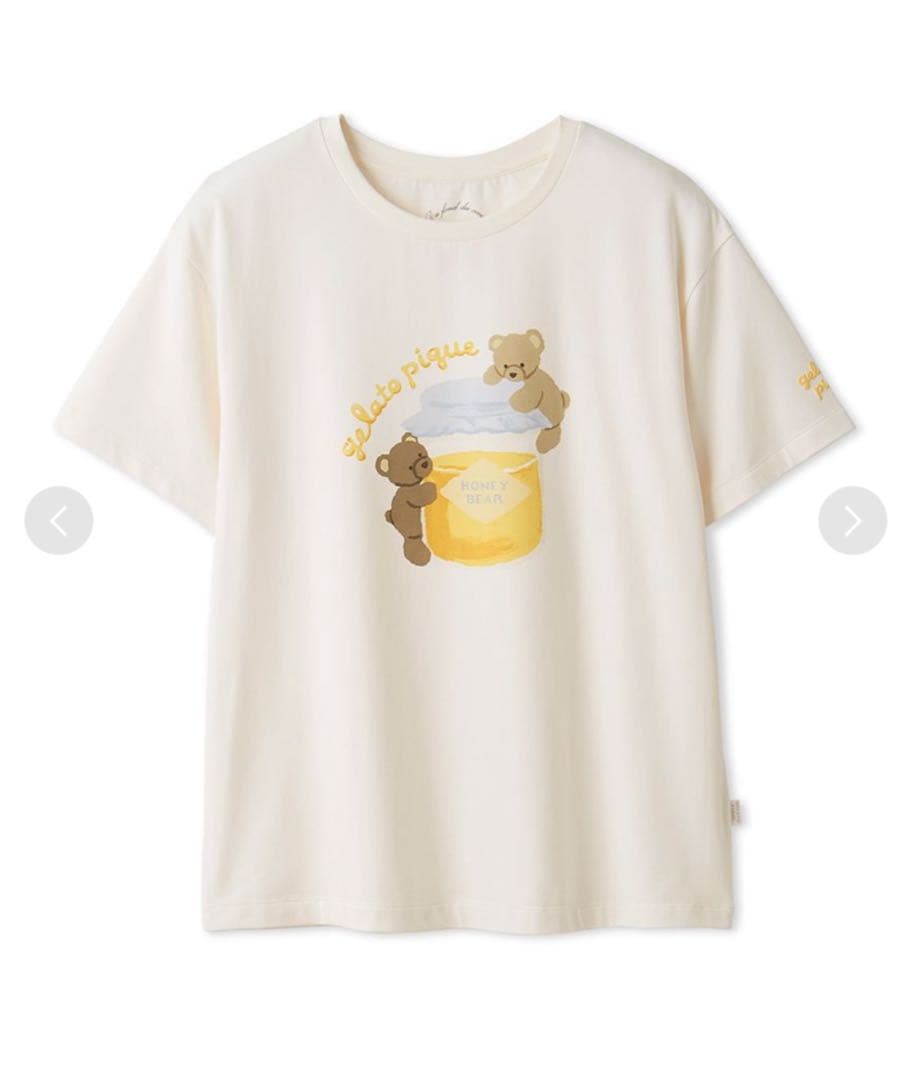 ジェラートピケ はちみつベア柄Tシャツ&ロングパンツ