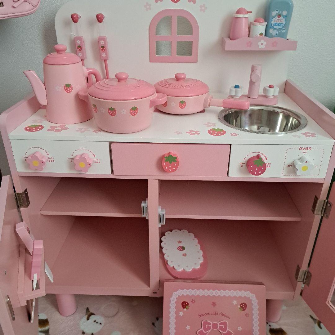 マザーガーデンおままごとキッチンとスィートカフェリボンのセット