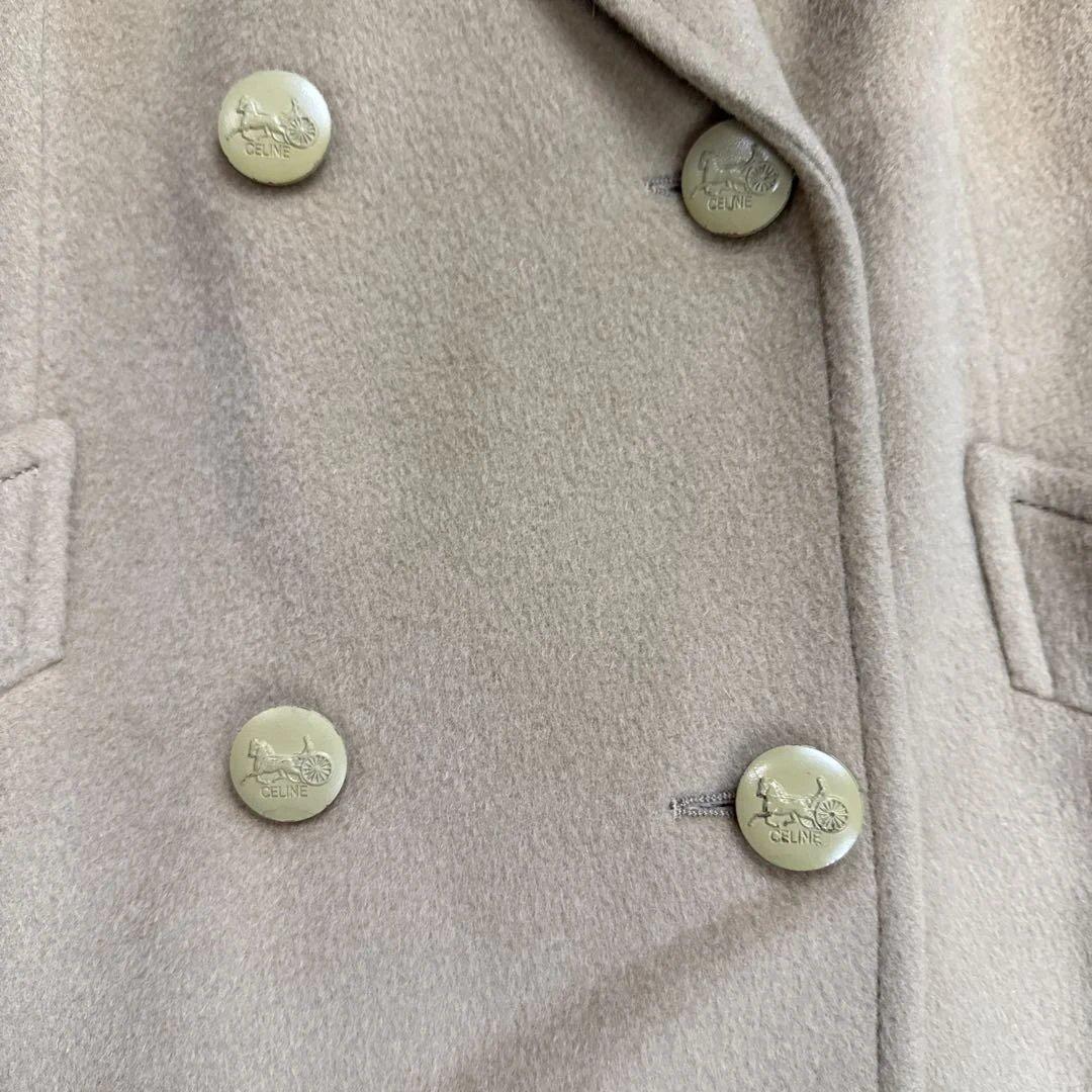 セリーヌCELINE 大きいサイズ　カシミヤ50%ウールコート　3Lサイズ