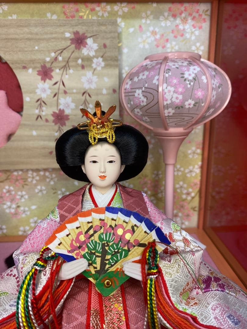 東京久月　雛人形ガラスケースうさぎ三人官女・間口約４３×奥行約３０×高さ約３０㎝