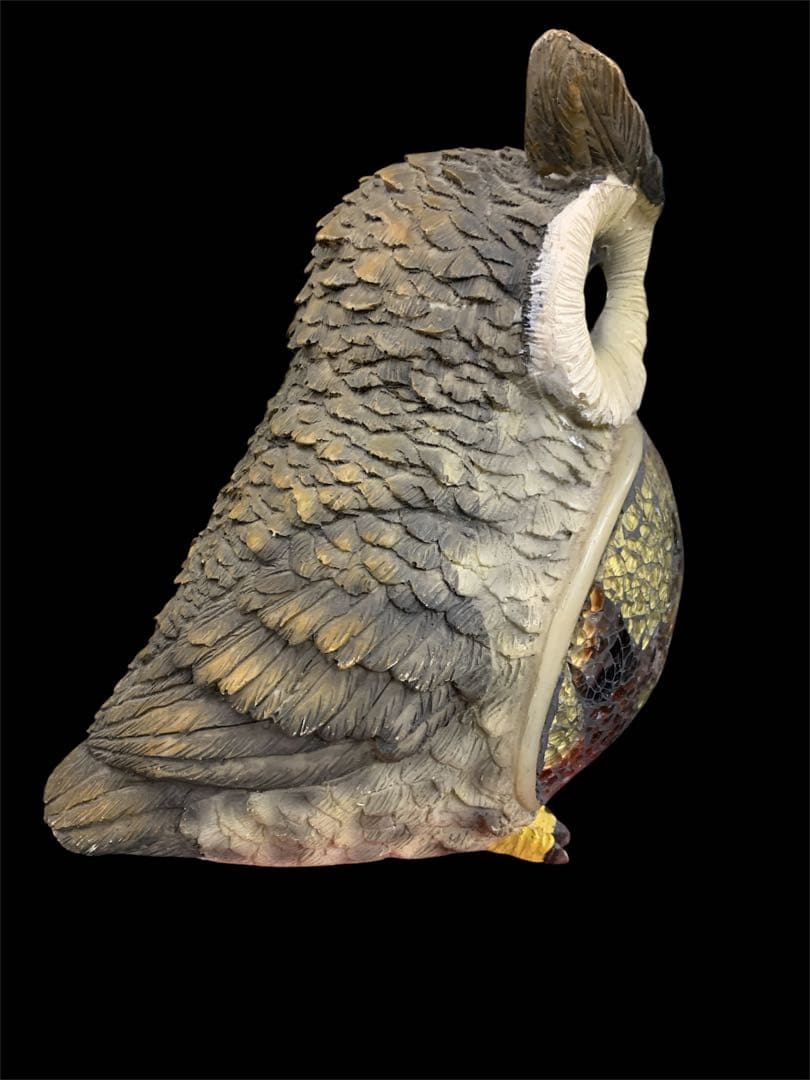 ふくろう型 ステンドグラス風ランプ モザイクランプ