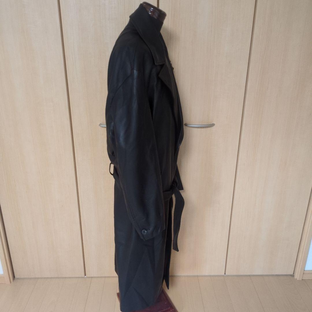 ZARA　ザラ　メンズ　オーバーサイズ　レザー調トレンチコート　黒　サイズM