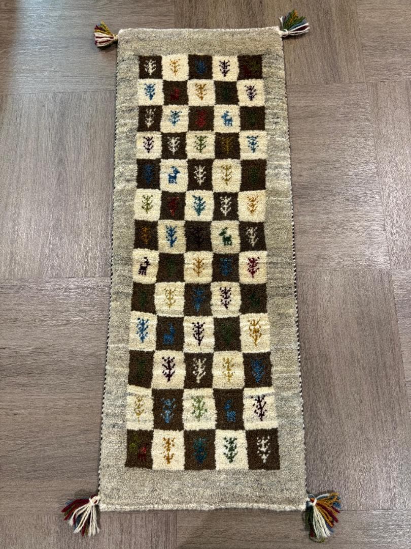 115x43cm ペルシャギャッベ ランナー (ギャベ) ペルシャ絨毯 ギャッベ