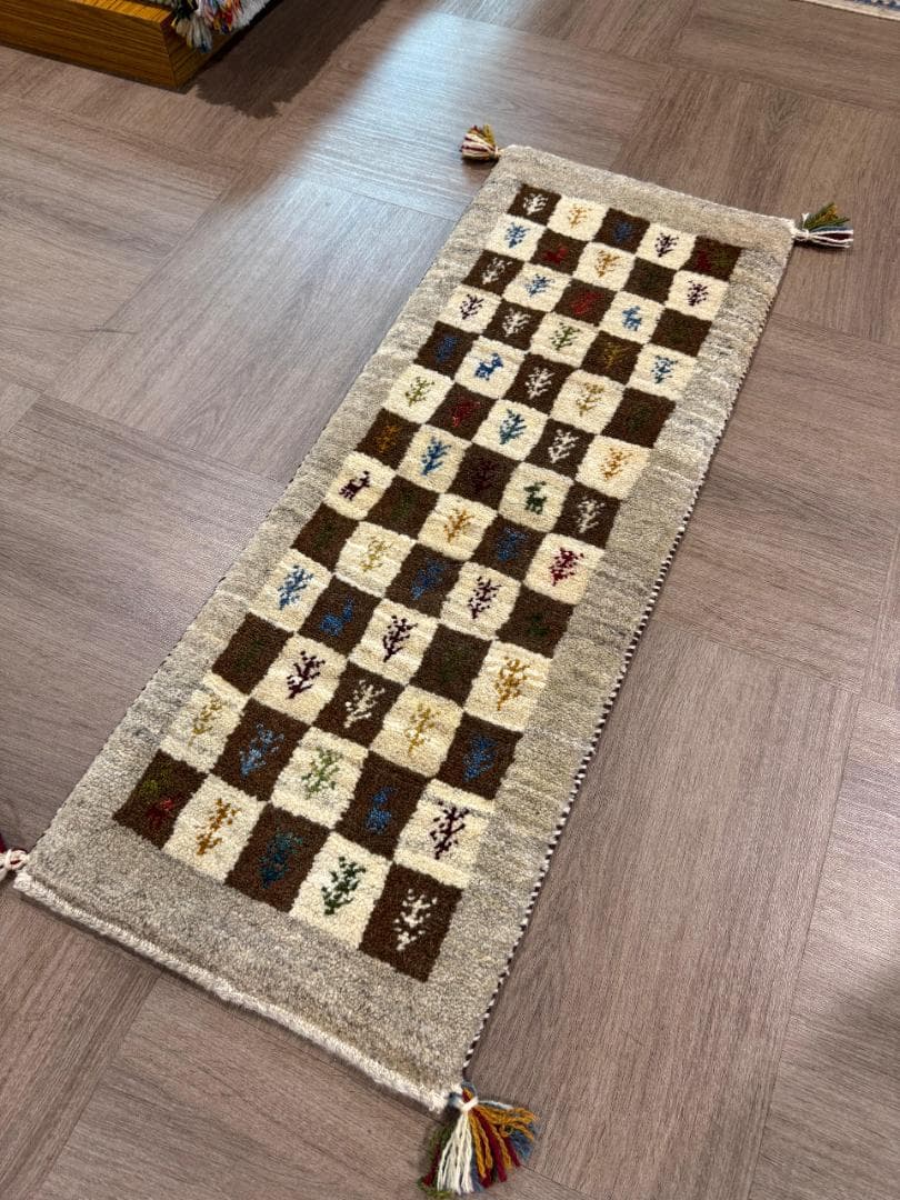 115x43cm ペルシャギャッベ ランナー (ギャベ) ペルシャ絨毯 ギャッベ