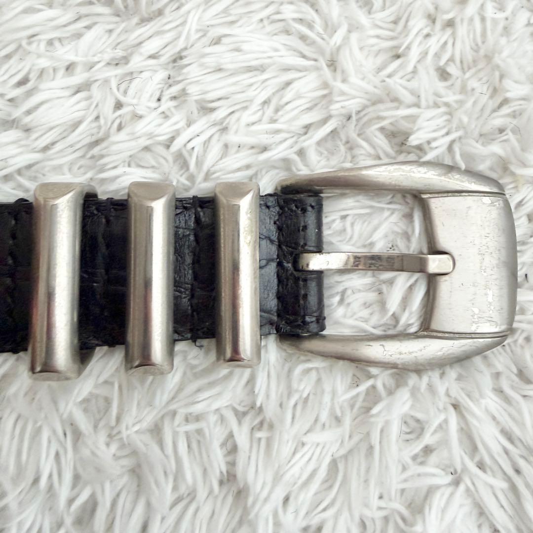 ジャンニヴェルサーチ 3連 メデューサ ベルト ブラック シルバー