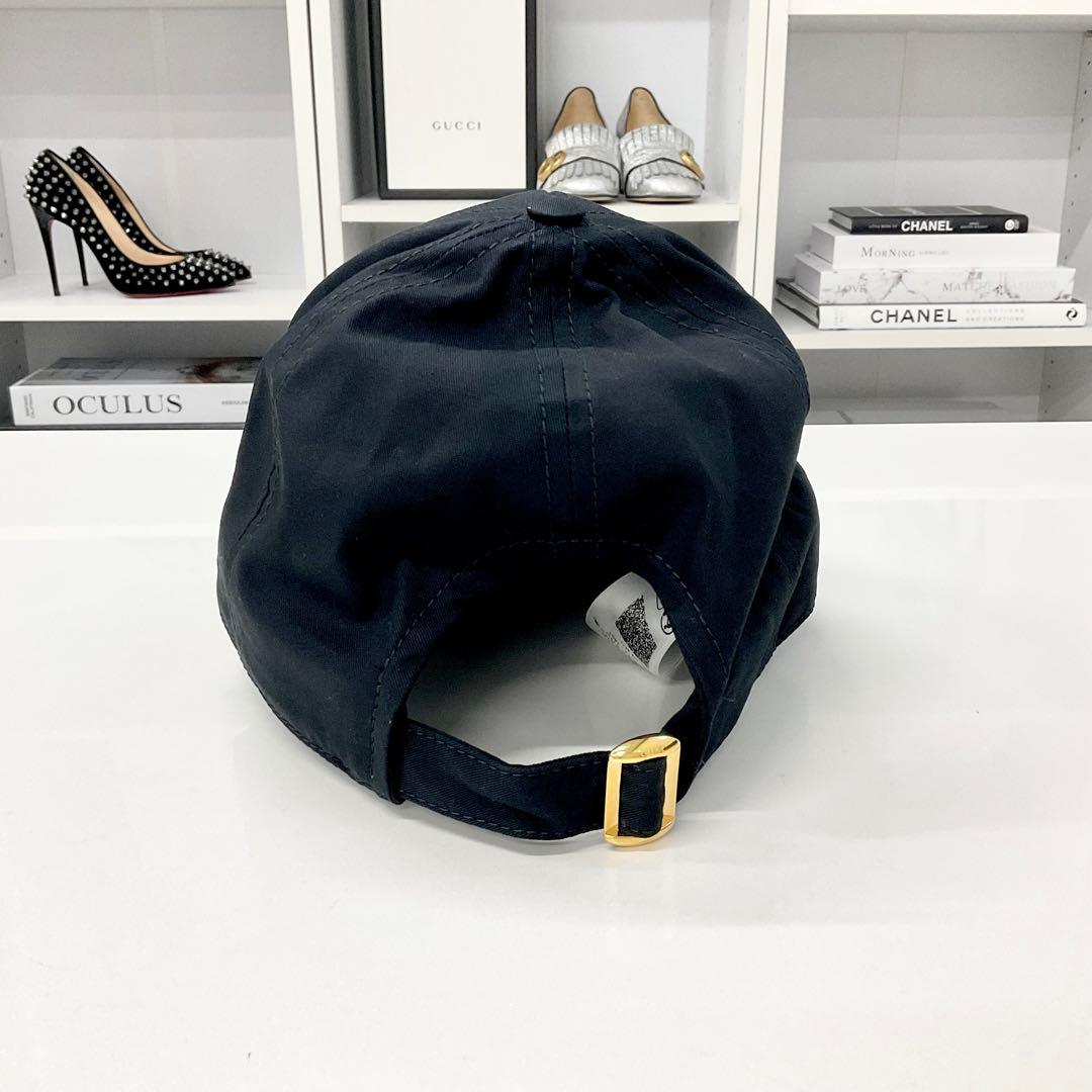 セリーヌ トリオンフ コットン ベースボールキャップ 帽子 ブラック