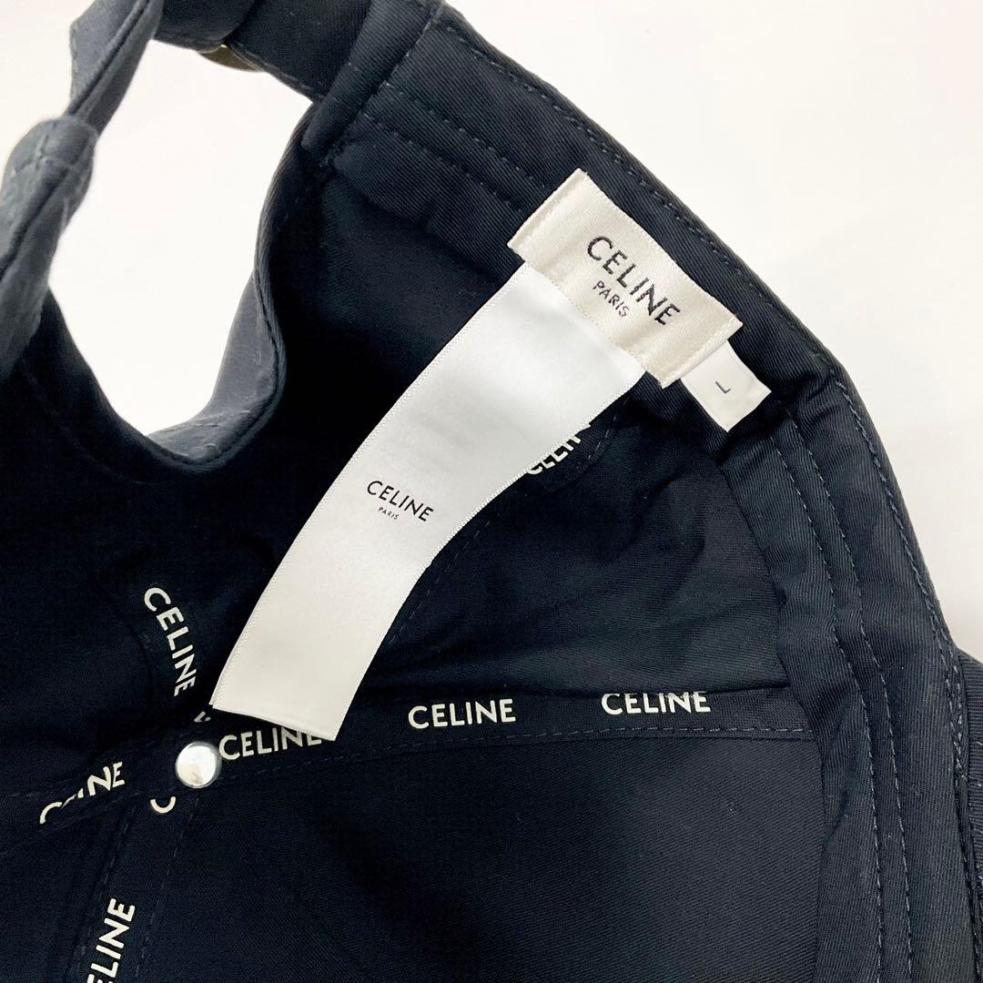 セリーヌ トリオンフ コットン ベースボールキャップ 帽子 ブラック