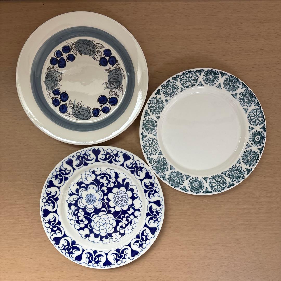 アラビア　ガーデニア　他　ロールストランド　ジッレ　プレート　3枚セット