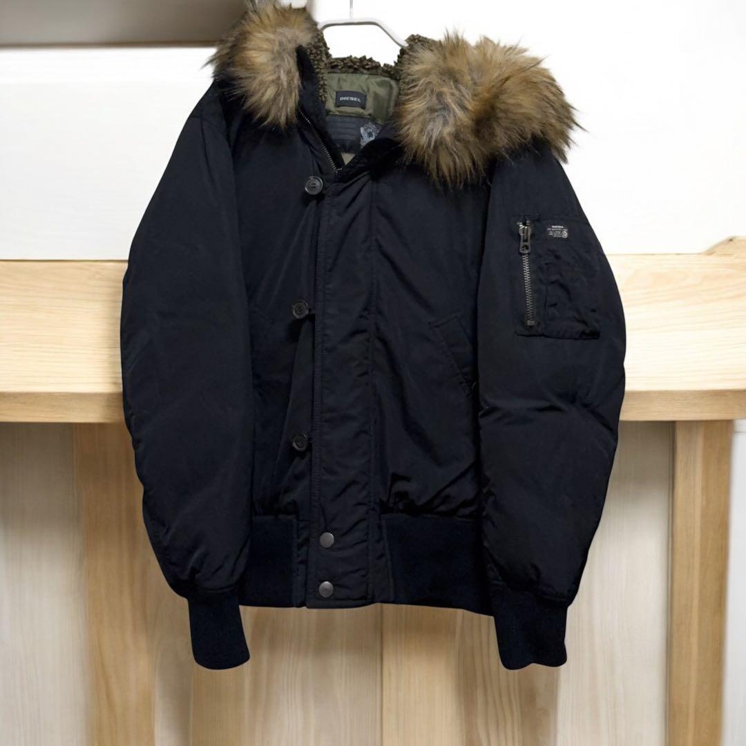 未使用級 DIESEL フライトジャケットN-2B ブラック Mサイズ