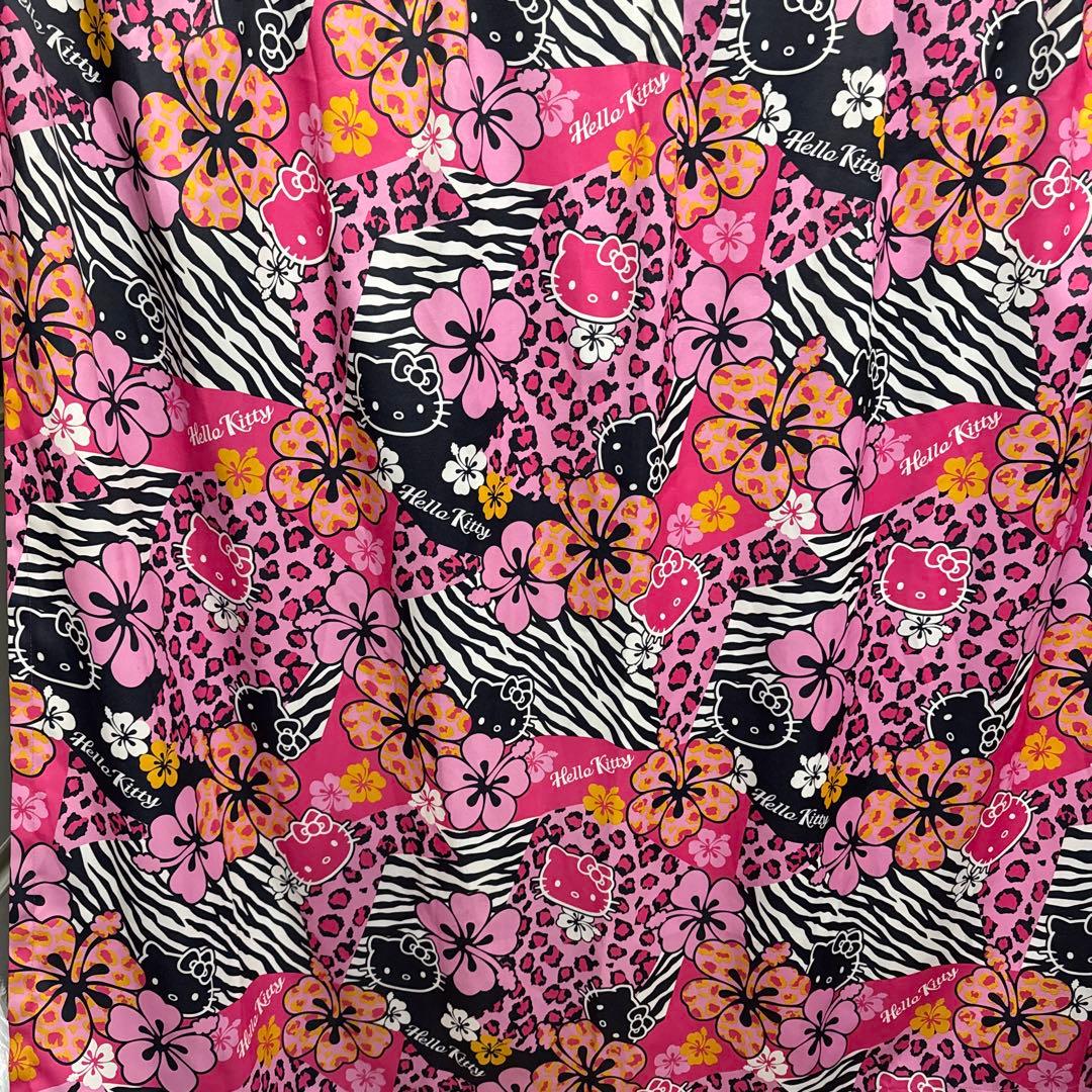 キティ　kitty 当時物　ギャル　ハイビスカス　ヒョウ柄　ゼブラ　カーテン