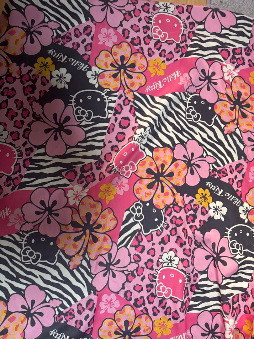 キティ　kitty 当時物　ギャル　ハイビスカス　ヒョウ柄　ゼブラ　カーテン