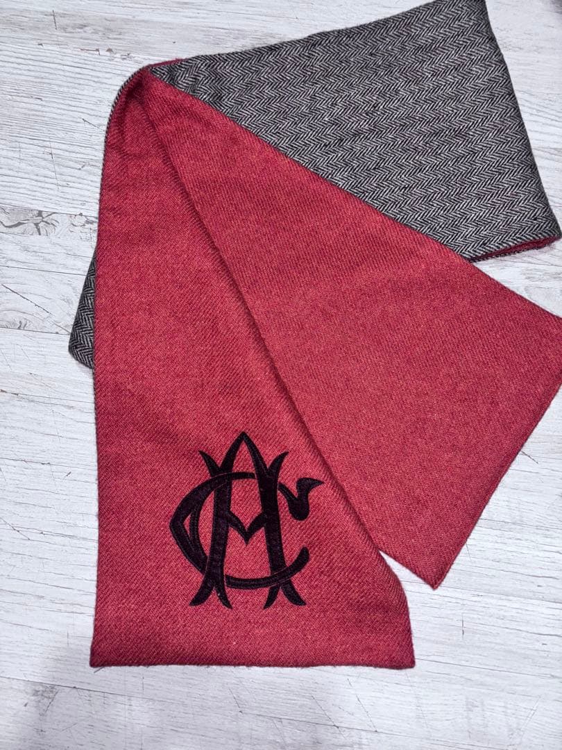 ADJUSTABLE COSTUME ヘリンボーンマフラーリバーシブル美品