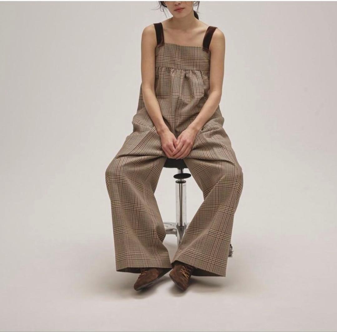 新品タグ付きTODAYFUL Check Wide Combinaison 36