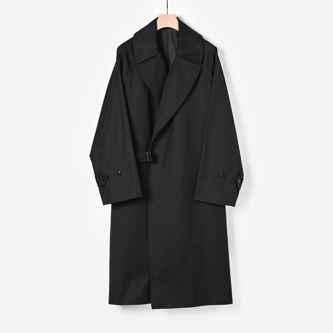 COMOLI コットンギャバ タイロッケンコート(black)