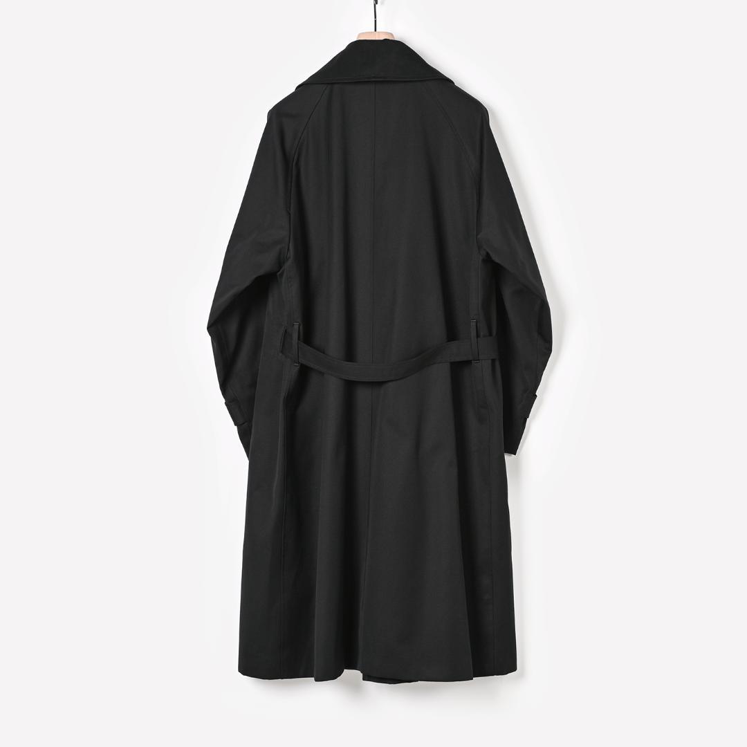 COMOLI コットンギャバ タイロッケンコート(black)