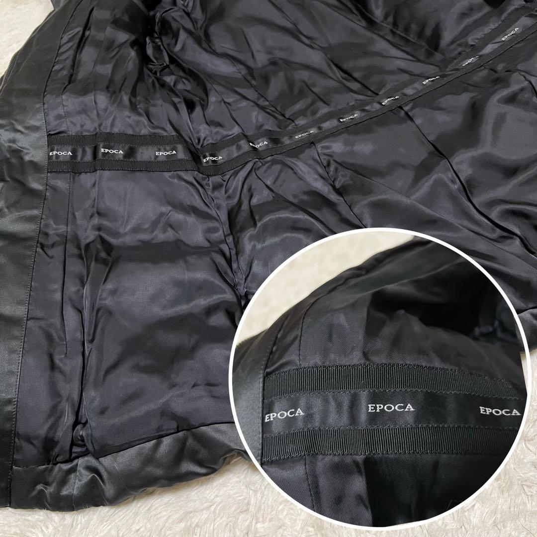 EPOCA エポカ　ダウンジャケット　ダウンコート　ジップ　黒　ビッグカラー　L